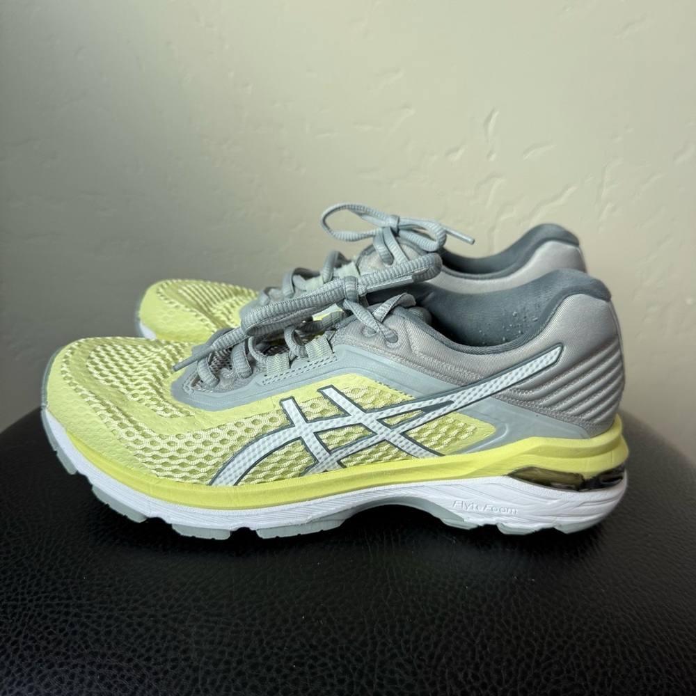 ASICS GT-2000 Womens 8 Running Training Shoes Green Grey Lace Up T855N